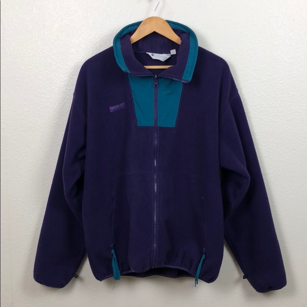 Vintage Made In USA Fleece Columbia Zip Jacket